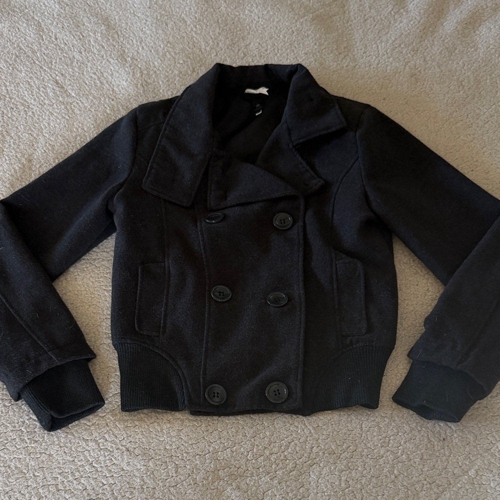 Ashley By 26 International Black Double-Breasted Utility Jacket Large